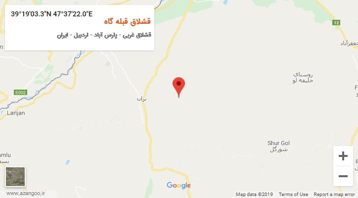 روستای قشلاق قبله گاه بر روی نقشه