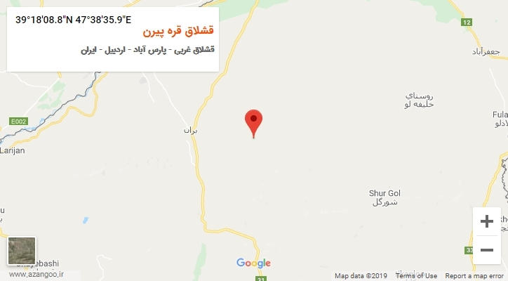 روستای قشلاق قره پیرن بر روی نقشه