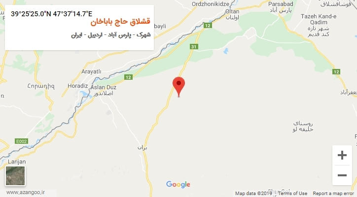 روستای قشلاق حاج باباخان بر روی نقشه