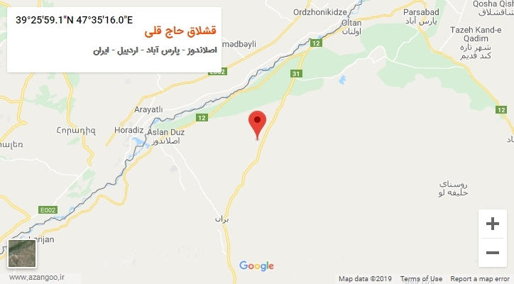 روستای قشلاق حاج قلی بر روی نقشه