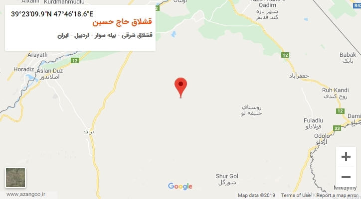 روستای قشلاق حاج حسین بر روی نقشه
