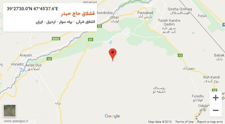 روستای قشلاق حاج حیدر بر روی نقشه