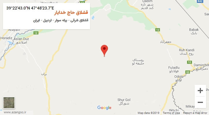 روستای قشلاق حاج خدایار بر روی نقشه