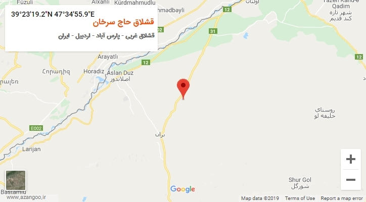 روستای قشلاق حاج سرخان بر روی نقشه