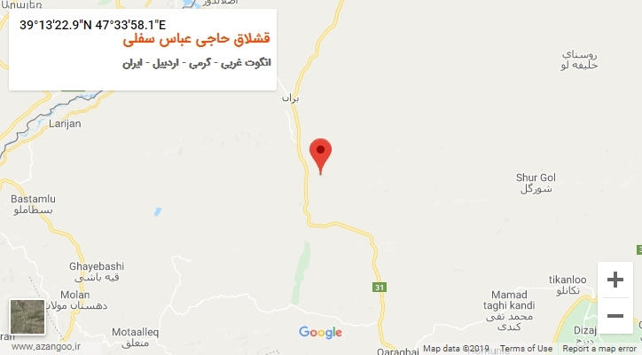روستای قشلاق حاجی عباس سفلی بر روی نقشه