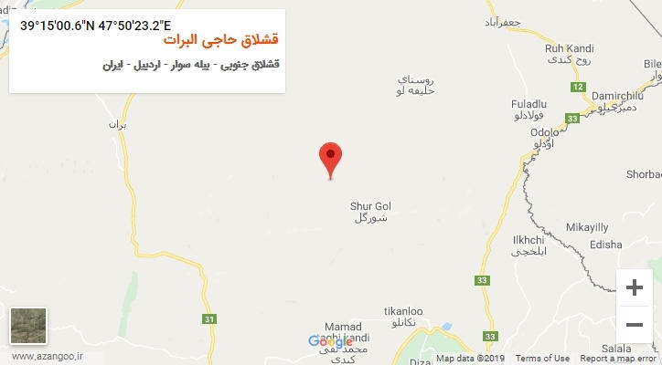 روستای قشلاق حاجی البرات بر روی نقشه