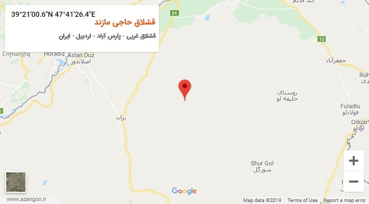 روستای قشلاق حاجی مازند بر روی نقشه