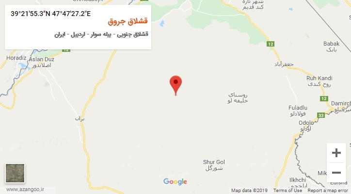 روستای قشلاق جروق بر روی نقشه