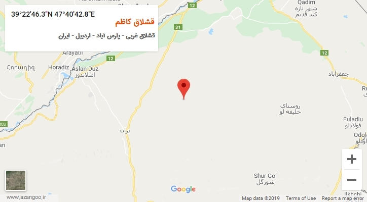 روستای قشلاق کاظم بر روی نقشه
