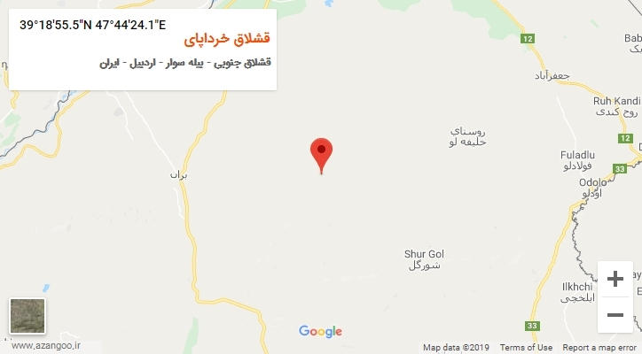 روستای قشلاق خرداپای بر روی نقشه