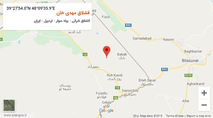 روستای قشلاق مهدی خان بر روی نقشه