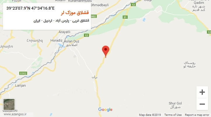 روستای قشلاق موزک لر بر روی نقشه