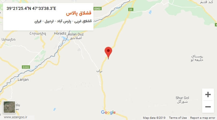 روستای قشلاق پالاس بر روی نقشه