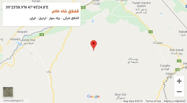 روستای قشلاق شاه خانم بر روی نقشه