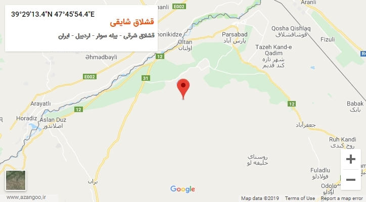 روستای قشلاق شایقی بر روی نقشه