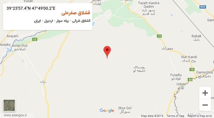 روستای قشلاق صفرعلی بر روی نقشه
