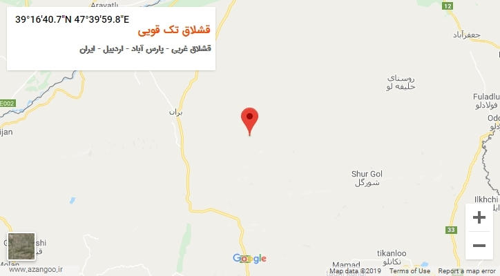 روستای قشلاق تک قویی بر روی نقشه