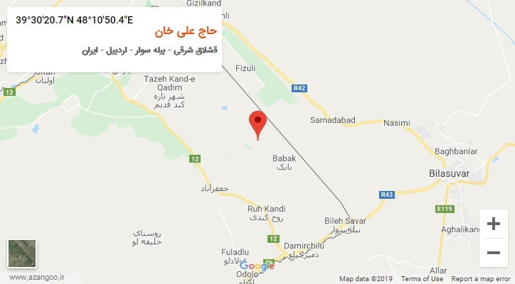 روستای حاج علی خان بر روی نقشه