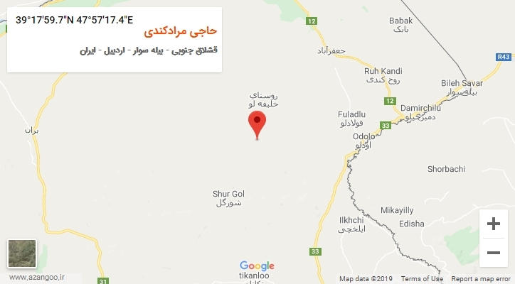 روستای حاجی مرادکندی بر روی نقشه