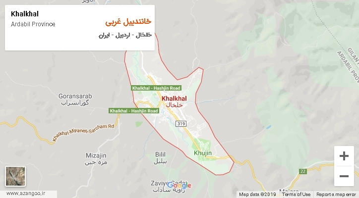 دهستان خانندبیل غربی بر روی نقشه