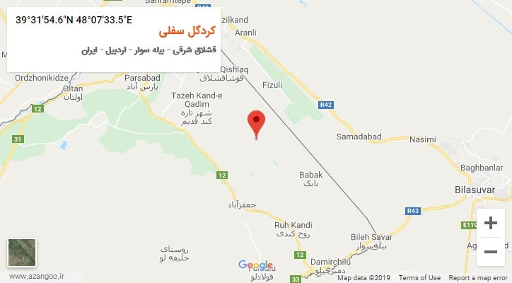 روستای کردگل سفلی بر روی نقشه