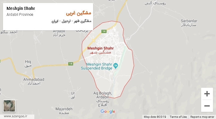 دهستان مشگین غربی بر روی نقشه