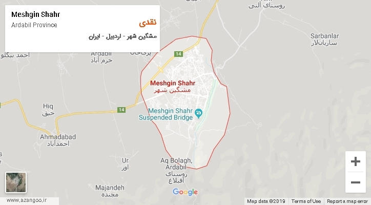 دهستان نقدی بر روی نقشه