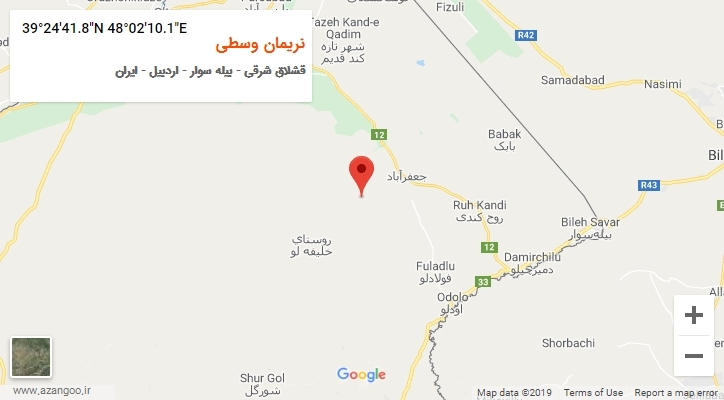 روستای نریمان وسطی بر روی نقشه