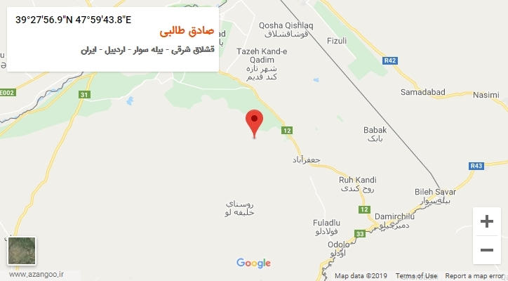 روستای صادق طالبی بر روی نقشه