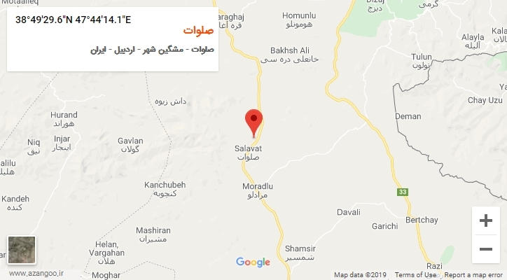 روستای صلوات بر روی نقشه