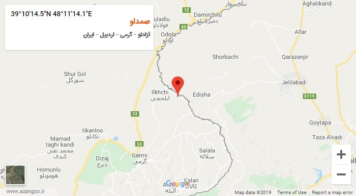 روستای صمدلو بر روی نقشه