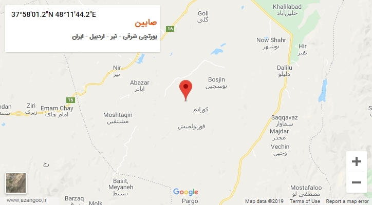 روستای صایین بر روی نقشه