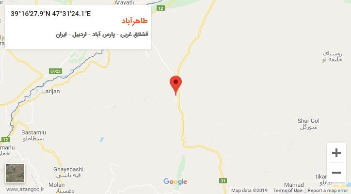 روستای طاهرآباد بر روی نقشه
