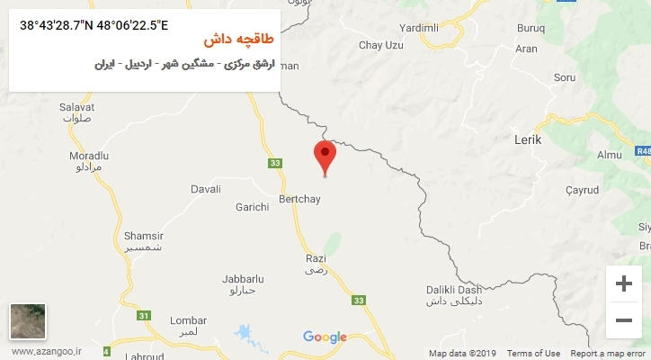 روستای طاقچه داش بر روی نقشه