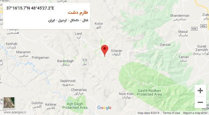 روستای طارم دشت بر روی نقشه