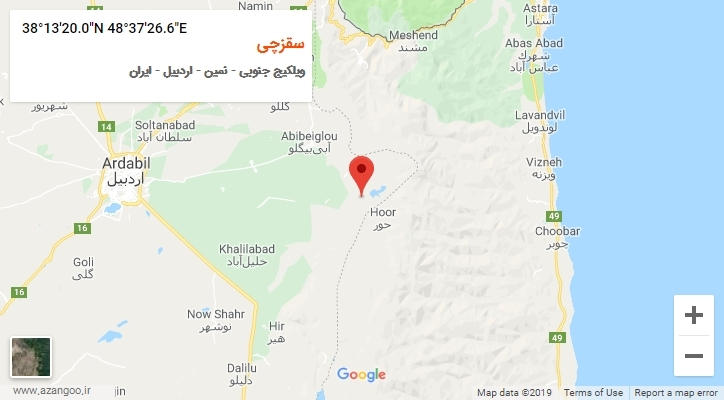 روستای سقزچی بر روی نقشه
