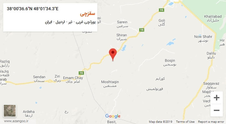 روستای سقزچی بر روی نقشه