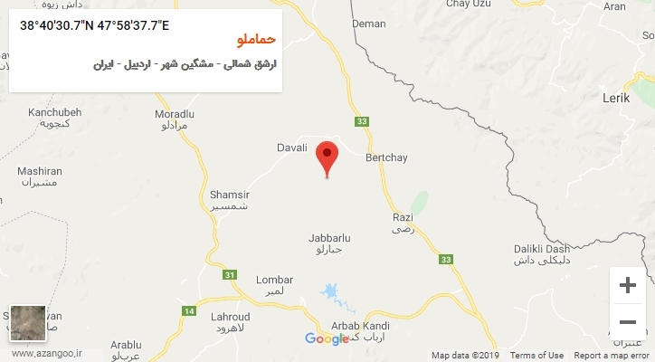 روستای حماملو بر روی نقشه