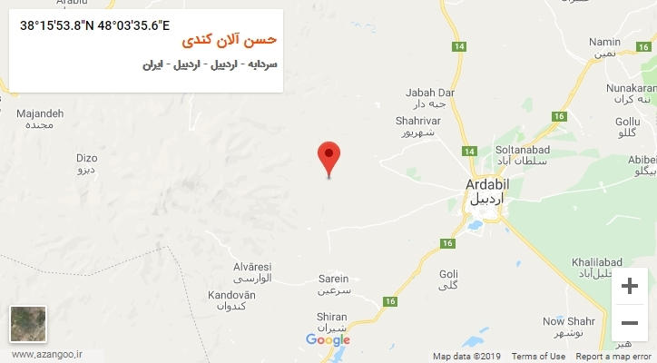 روستای حسن آلان کندی بر روی نقشه