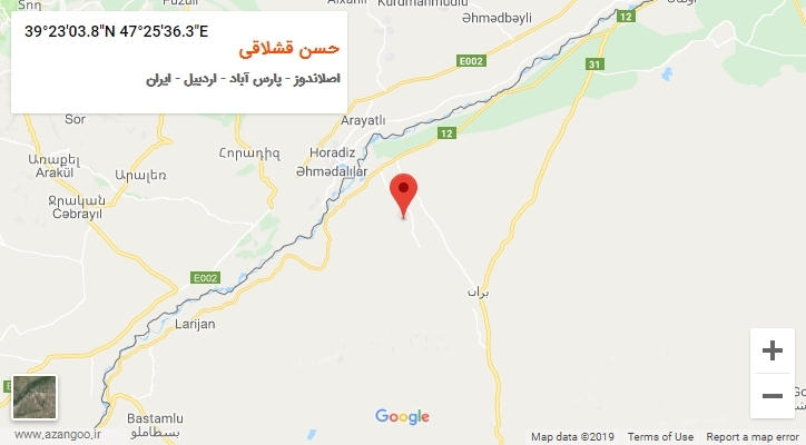 روستای حسن قشلاقی بر روی نقشه