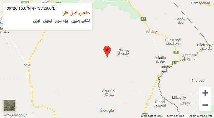 روستای حاجی ابیل قارا بر روی نقشه
