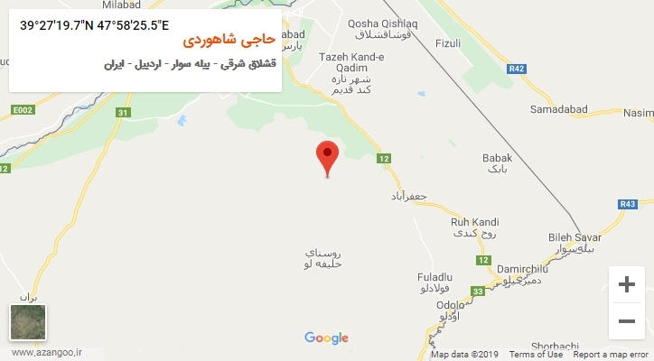 روستای حاجی شاهوردی بر روی نقشه