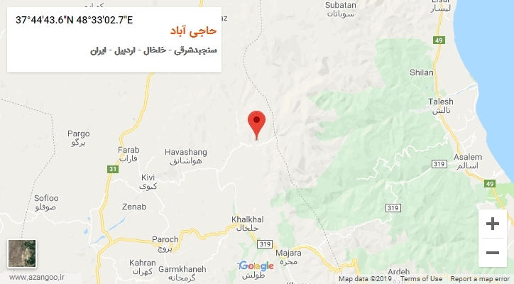 روستای حاجی آباد بر روی نقشه
