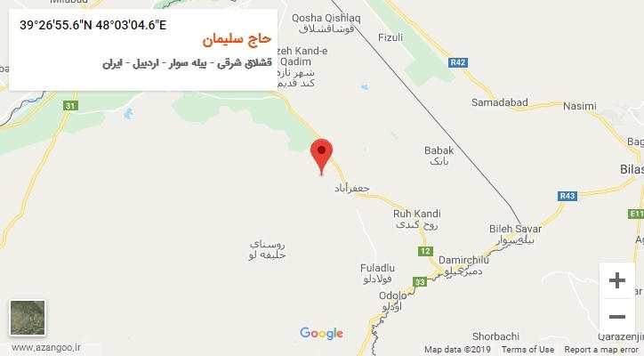 روستای حاج سلیمان بر روی نقشه
