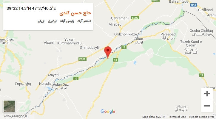 روستای حاج حسن کندی بر روی نقشه