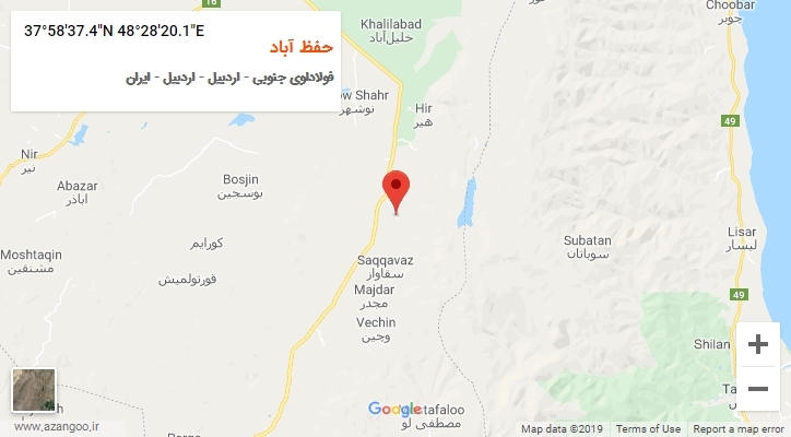 روستای حفظ آباد بر روی نقشه