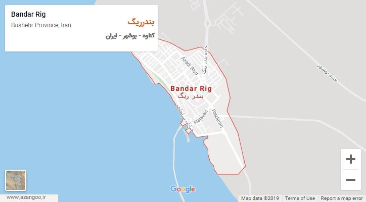 شهر بندرریگ بر روی نقشه
