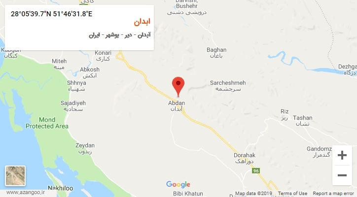 روستای ابدان بر روی نقشه