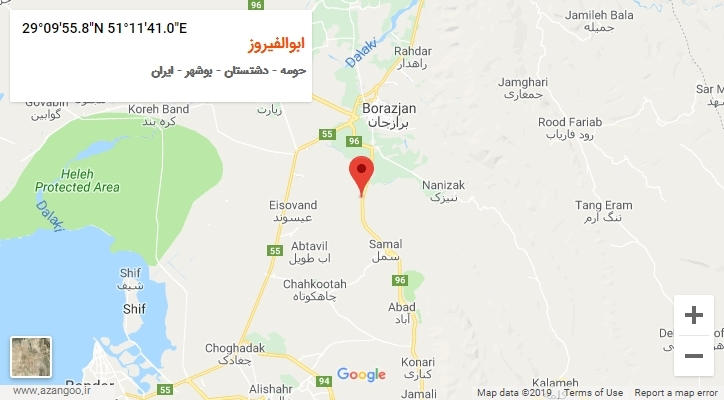 روستای ابوالفیروز بر روی نقشه