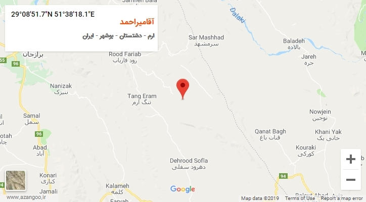 روستای آقامیراحمد بر روی نقشه